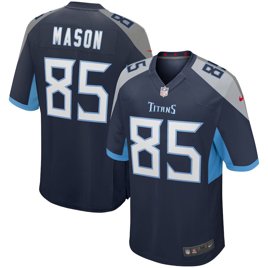 Men Tennessee Titans #85 Derrick Mason Nike Navy Game Retired Player NFL Jersey->tennessee titans->NFL Jersey